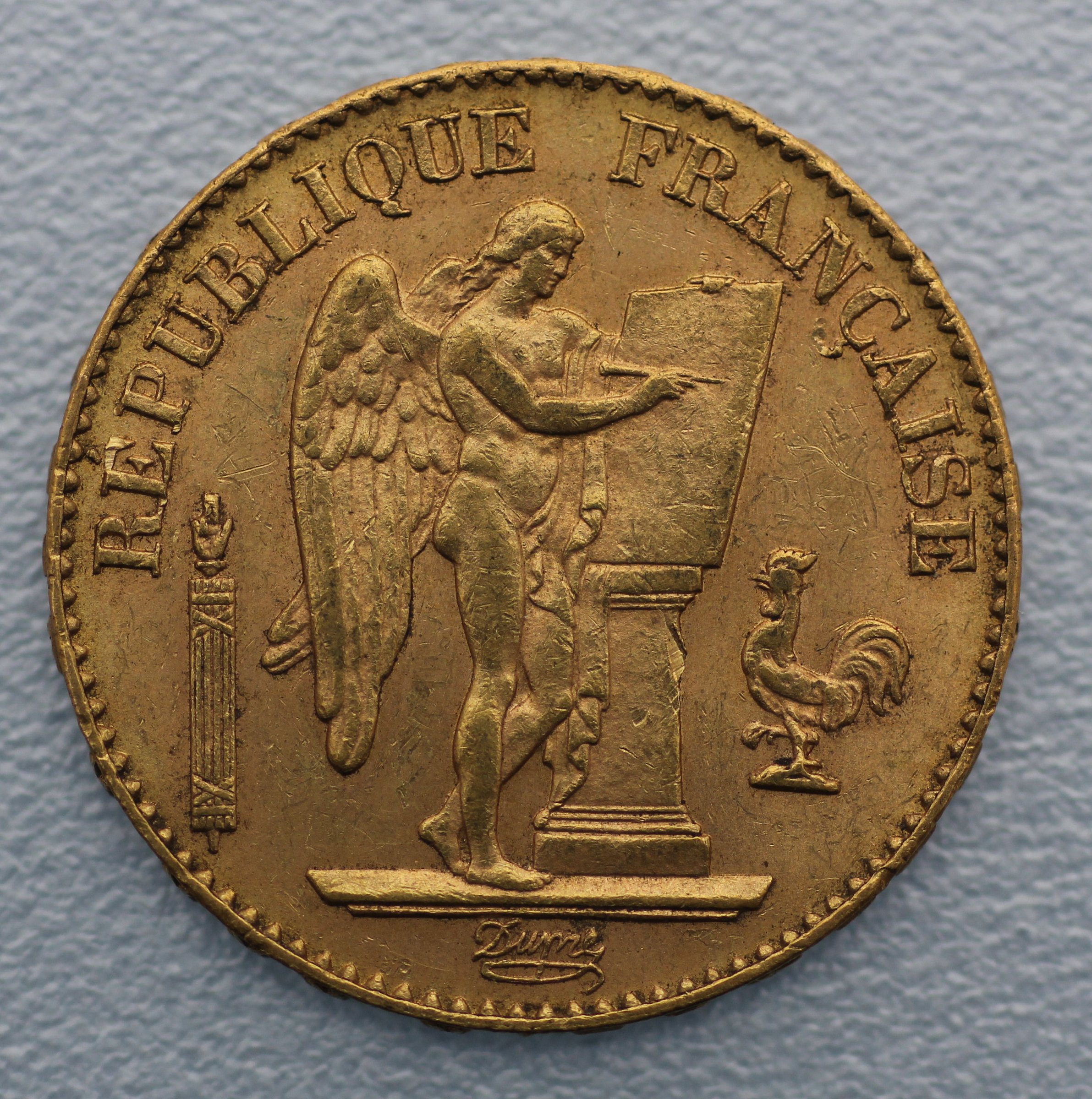 Goldmünze 50 x 20 Francs "Engel Republik" Tube (Frankreich) - Detailansicht 1