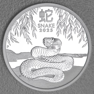 Silbermünze 1/2oz "Schlange" 2025 (PP) Lunar III – Year of the Snake (Australien) - Miniaturansicht 1