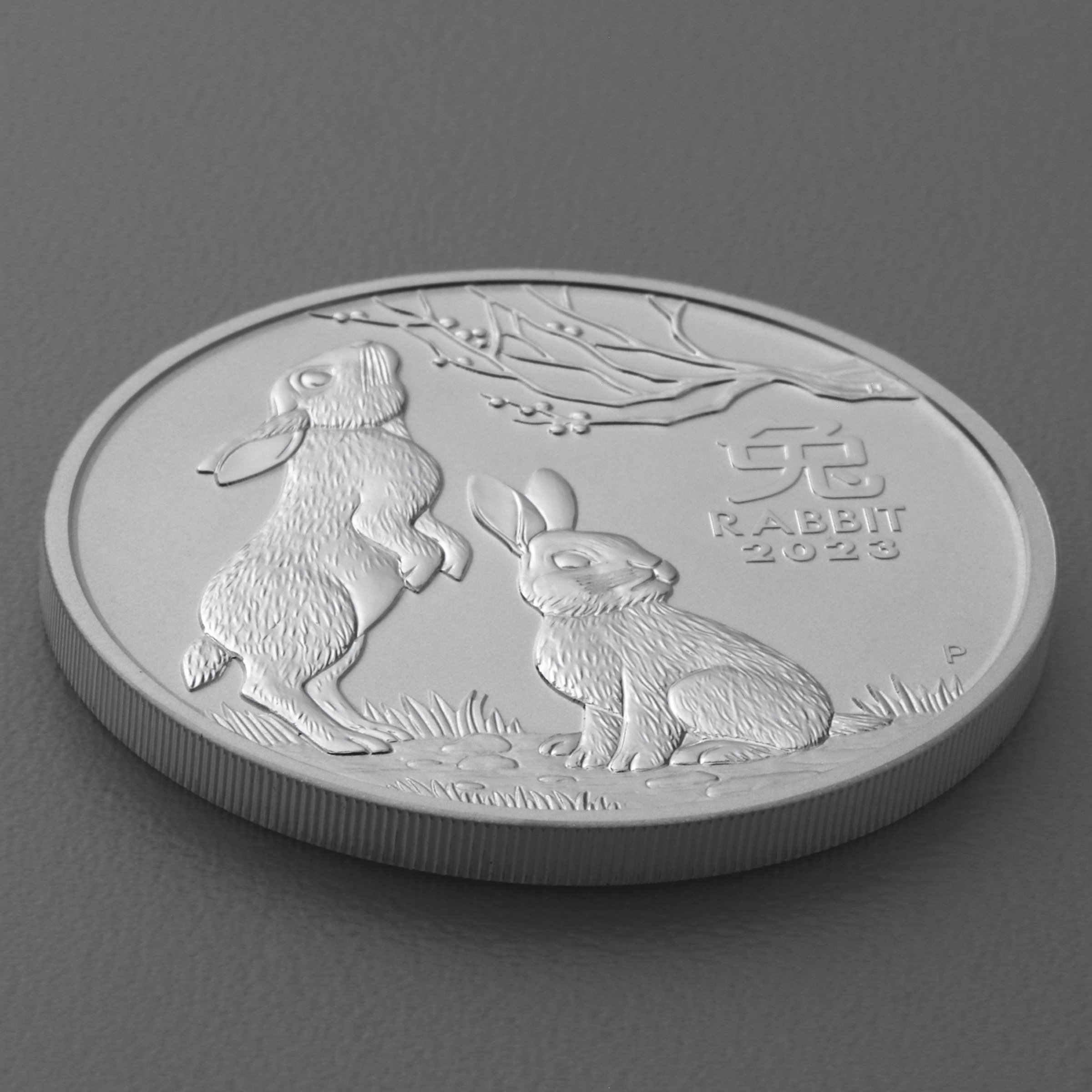 Silbermünze 2oz "Hase" 2023 Lunar III – Year of the Rabbit 19% (Australien) - Detailansicht 2