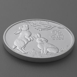 Silbermünze 2oz "Hase" 2023 Lunar III – Year of the Rabbit 19% (Australien) - Miniaturansicht 3