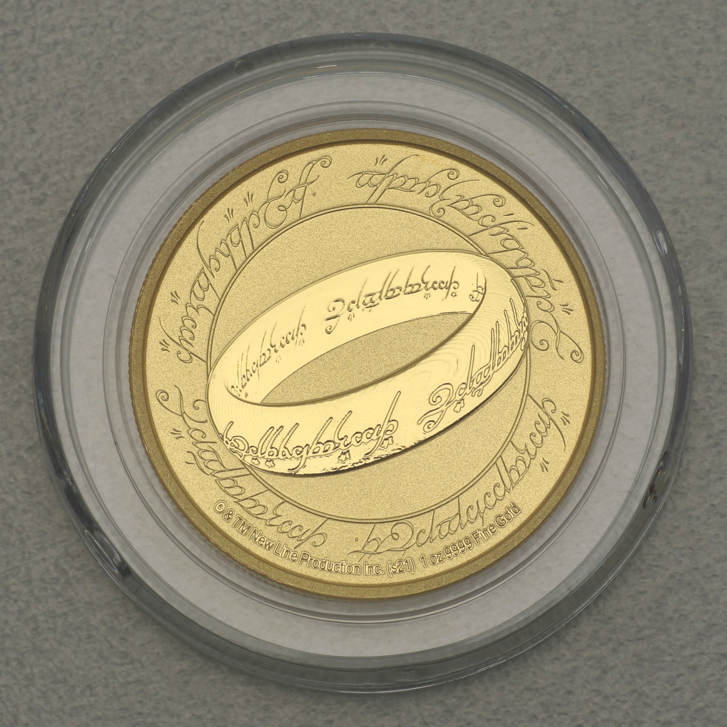 Goldmünze 1oz "Der Eine Ring" 2021 Herr der Ringe (Niue) - Hauptansicht