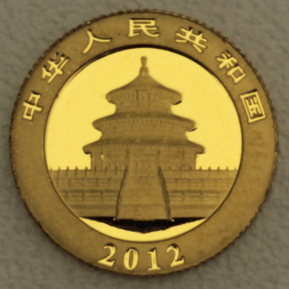 Goldmünze 1/20oz "Panda" 2012 (China) - Detailansicht 1