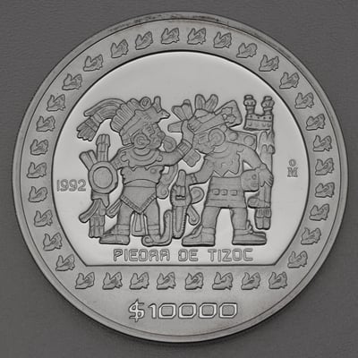 Silbermünze 5oz "Tizoc" 1992 Präkolumbische Kulturen – Azteken (Mexiko) - Hauptansicht