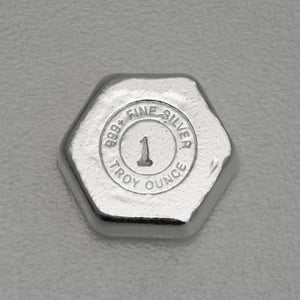 Silber 3-D Barren "Peace Emblem" 1oz, gegossen - Miniaturansicht 2