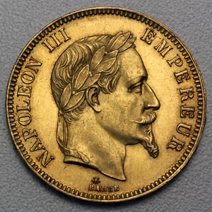 Goldmünze 100 Francs "Napoleon III." mit Kranz (Frankreich) - Hauptansicht