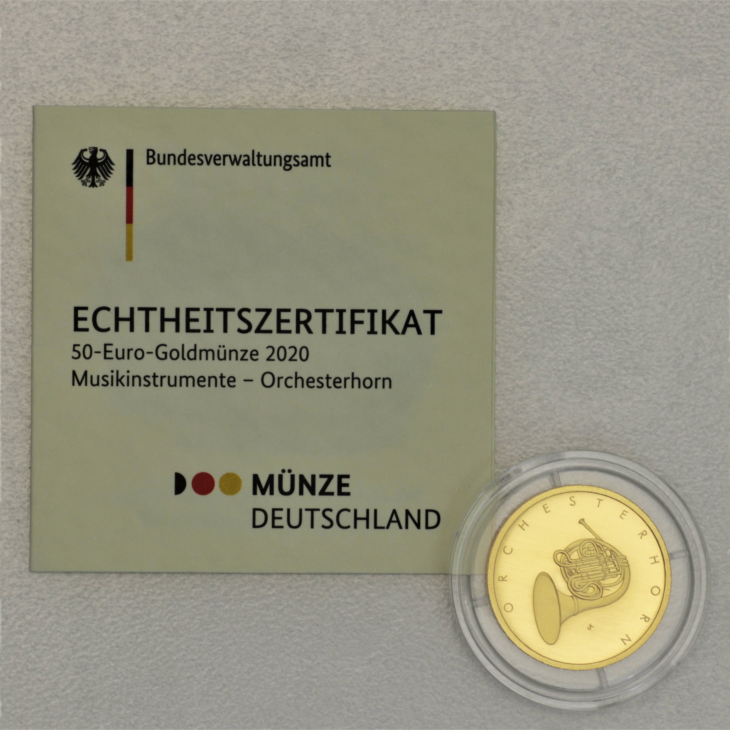 Goldmünze 50 Euro "Orchesterhorn" 2020 Musikinstrumente (Deutschland) - Detailansicht 2