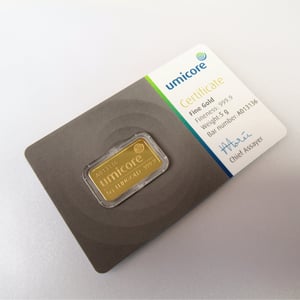 Goldbarren 5g UMICORE/Blister m. Zertifikat - Miniaturansicht 3