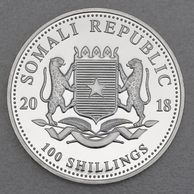 Silbermünze 1oz "Elefant" 2018 (vergoldet) African Wildlife (Somalia) - Miniaturansicht 2