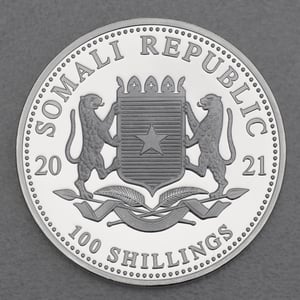 Silbermünze 1oz "Elefant" 2021 (vergoldet) African Wildlife (Somalia) - Miniaturansicht 2