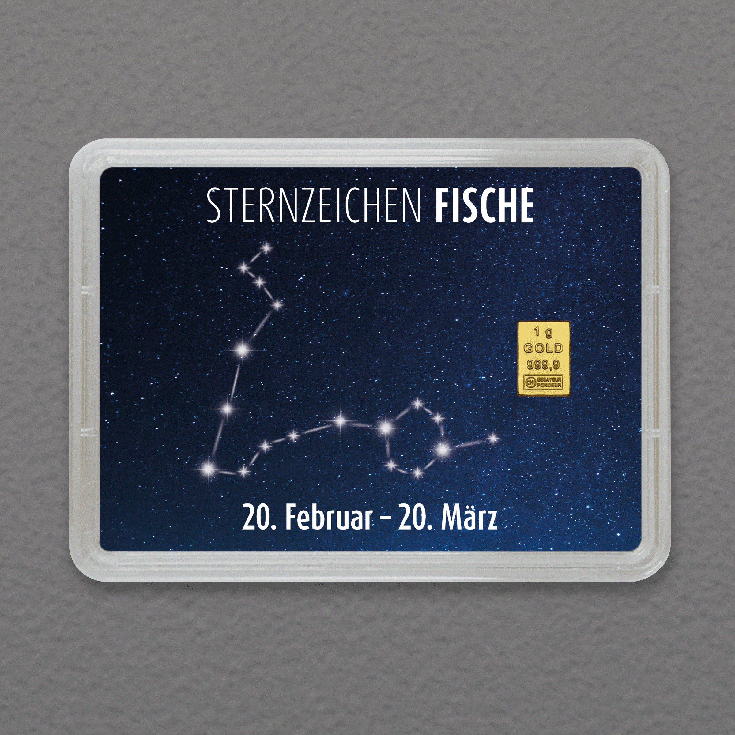 Goldbarren 1g "Sternzeichen: Fische" (Flip) - Hauptansicht