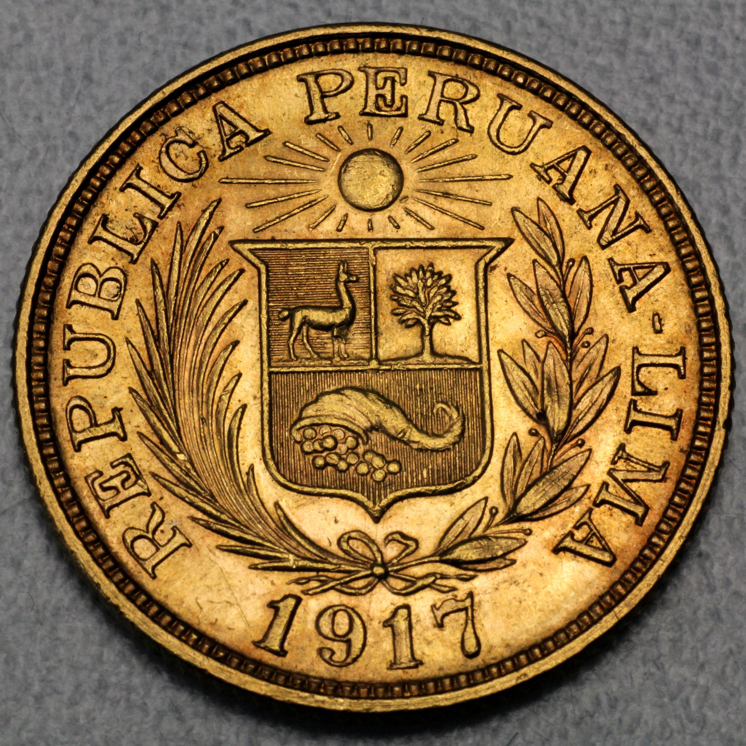 Goldmünze 1 Libra "Inka/Indianerkopf" Wahrheit & Gerechtigkeit (Peru) - Detailansicht 1