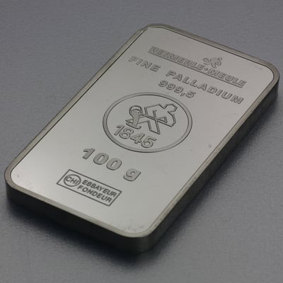 Palladiumbarren 100g Heimerle+Meule - Miniaturansicht 1