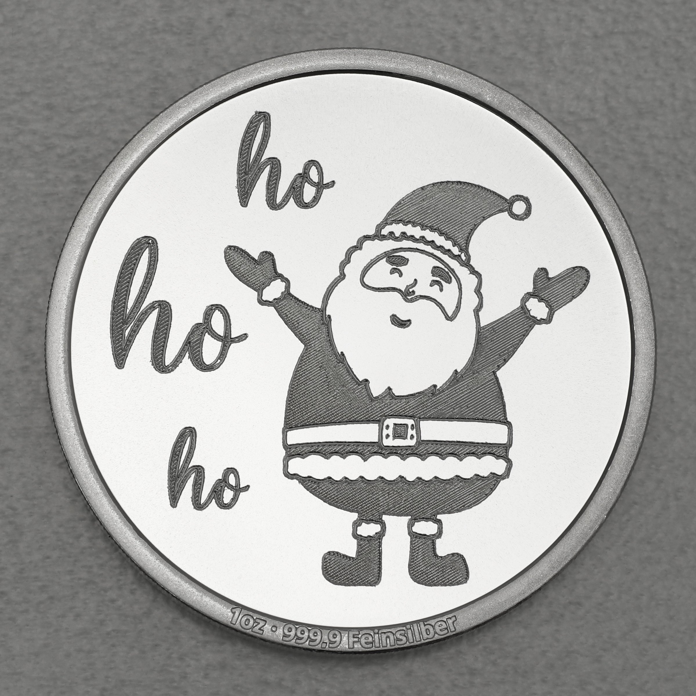 Silbermedaille 1oz "Weihnachtsmann - Ho Ho Ho" Gravurmedaille - Hauptansicht