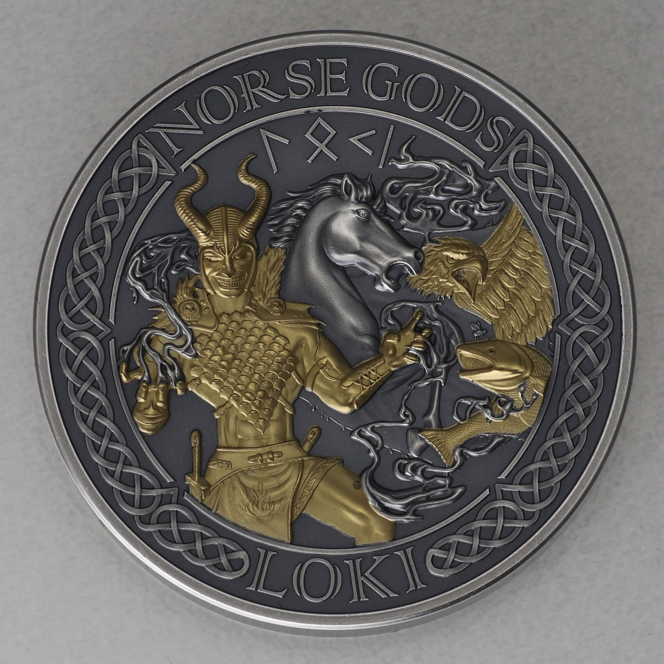 Silbermünze 2oz "Loki" 2022 (HR/AF/vergoldet) Norse Gods (Cook Islands) - Hauptansicht