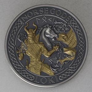 Silbermünze 2oz "Loki" 2022 (HR/AF/vergoldet) Norse Gods (Cook Islands) - Hauptansicht