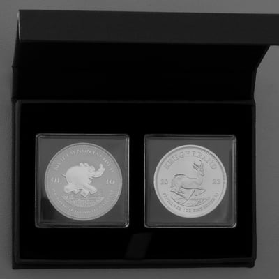 Silbermünzen 2 x 1oz "Ottifant & Krügerrand" 2023 Set – 2-teilig (Tuvalu & Südafrika) - Miniaturansicht 3