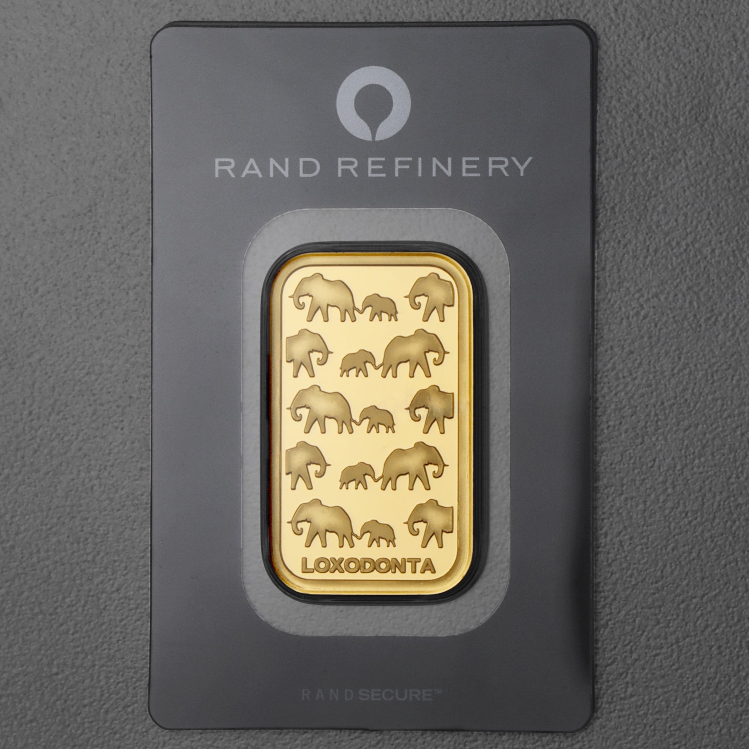 Goldbarren 1oz Rand Refinery "Elefanten-Motiv" - Hauptansicht