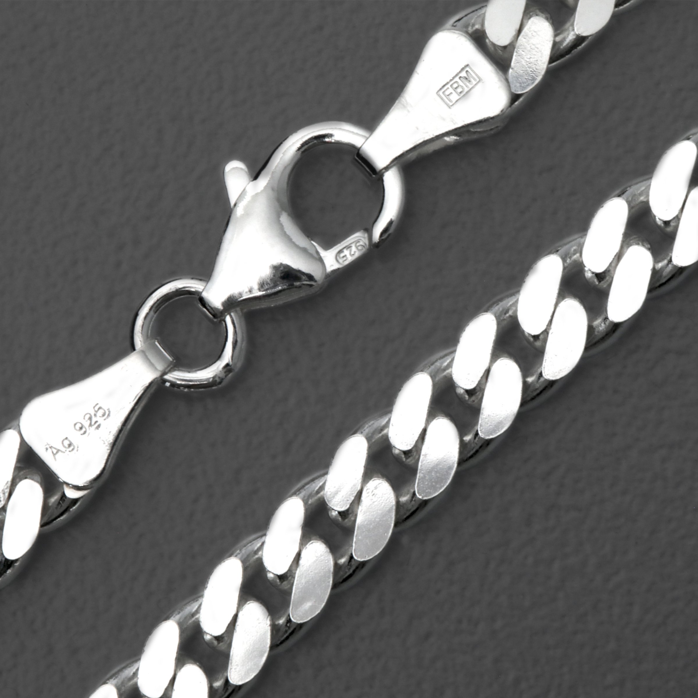 Silberkette 925er/55 cm "Panzer-Form" (Sterling) - Hauptansicht