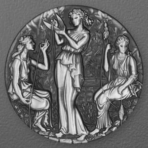 Silbermünze 2oz "Fate – The Moirai" 2025 (AF/HR) (Tuvalu) - Hauptansicht
