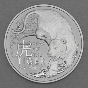 Silbermünze 1oz "Tiger" 2022 Lunar II (RAM) – Year of the Tiger (Australien) - Miniaturansicht 1