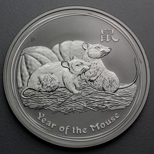 Silbermünze 5oz "Maus" 2008 Lunar II – Year of the Mouse (Australien) - Miniaturansicht 1