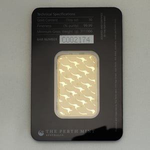 Goldbarren 10oz THE PERTH MINT "Känguru" - Miniaturansicht 2