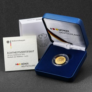 Goldmünze 20 Euro "Luchs" 2025 Rückkehr der Wildtiere (Deutschland) - Miniaturansicht 5
