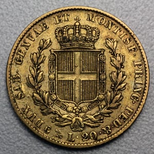 Goldmünze 20 Lire "Karl Albert-Sardinien" (Italien) - Miniaturansicht 2