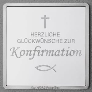 Silberbarren 1oz "Konfirmation" Gravurbarren quadratisch - Hauptansicht