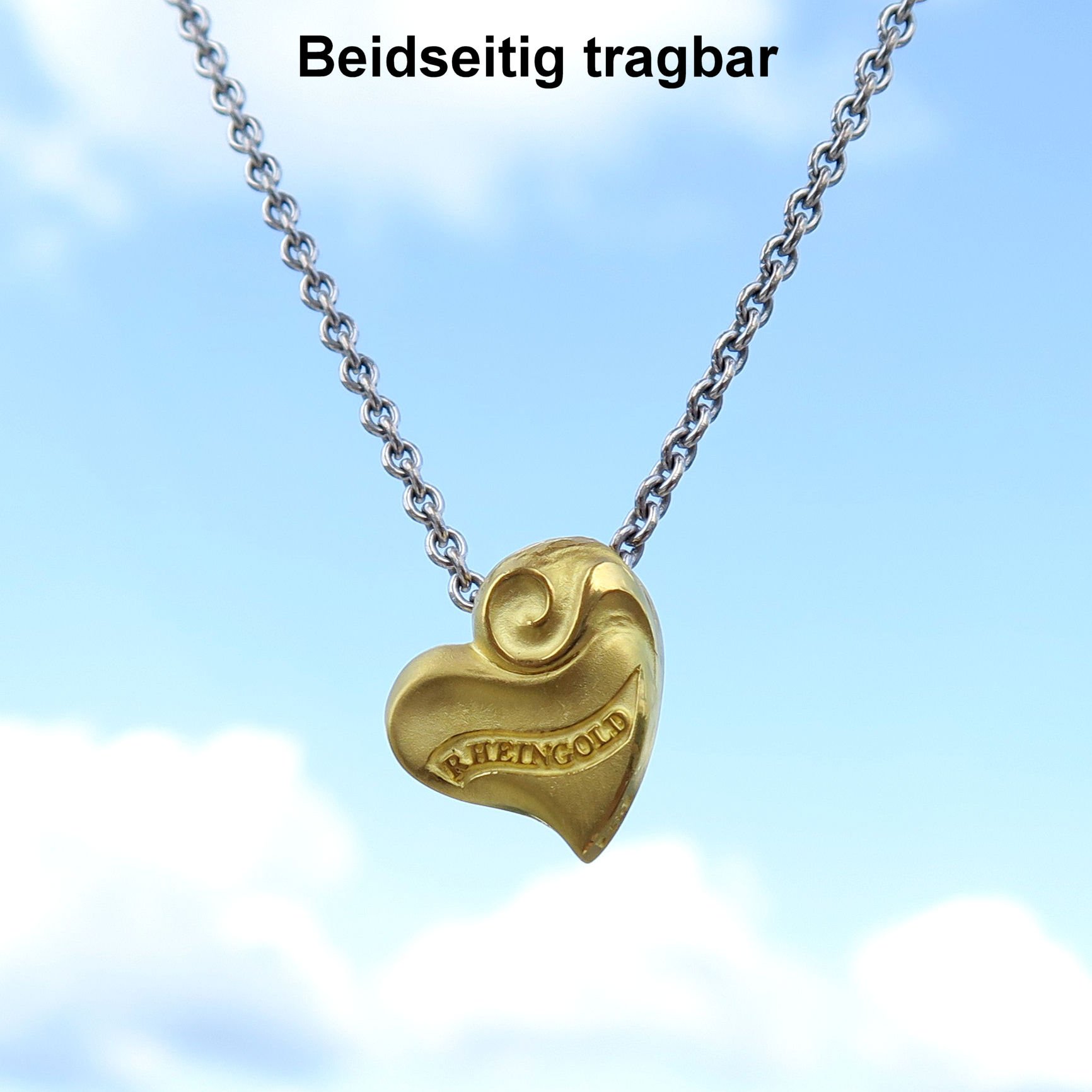 Goldanhänger "Herz aus Rheingold" (Naturgold) - Detailansicht 2