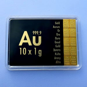 Goldtafel 10 x 1g "Au International" (Motivbox) - Hauptansicht