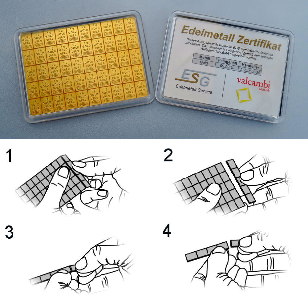 Goldtafel (50x 1g Feingold) "CombiBar" - Detailansicht 3