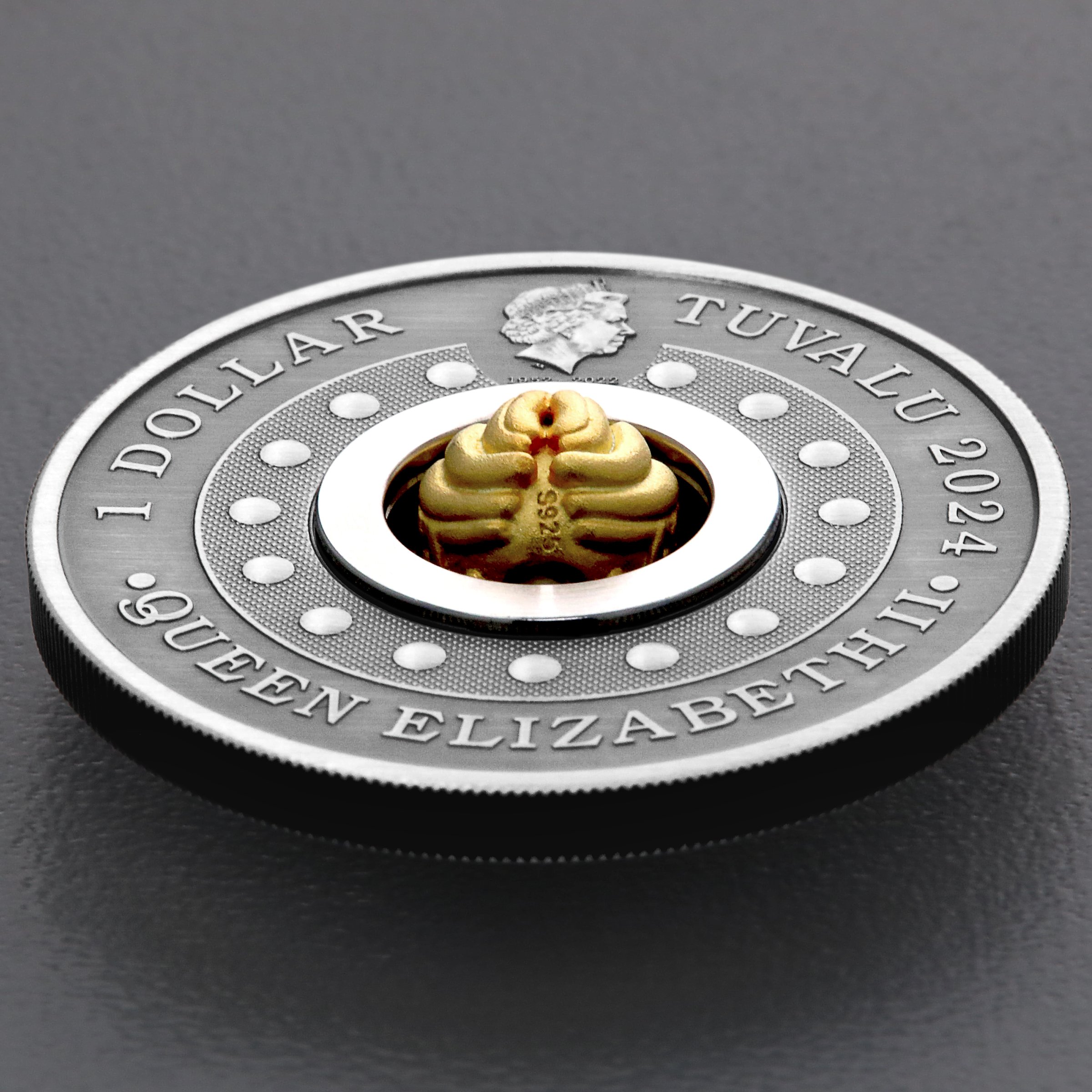 Silbermünze 1oz "Drache" 2024 (AF) Rotating Charm – Year of the Dragon (Tuvalu) - Detailansicht 3
