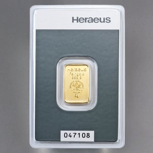 Goldbarren 5g HERAEUS geprägt - Miniaturansicht 2