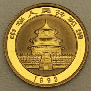 Goldmünze 1/10oz "Panda" 1993 (China) - Miniaturansicht 2