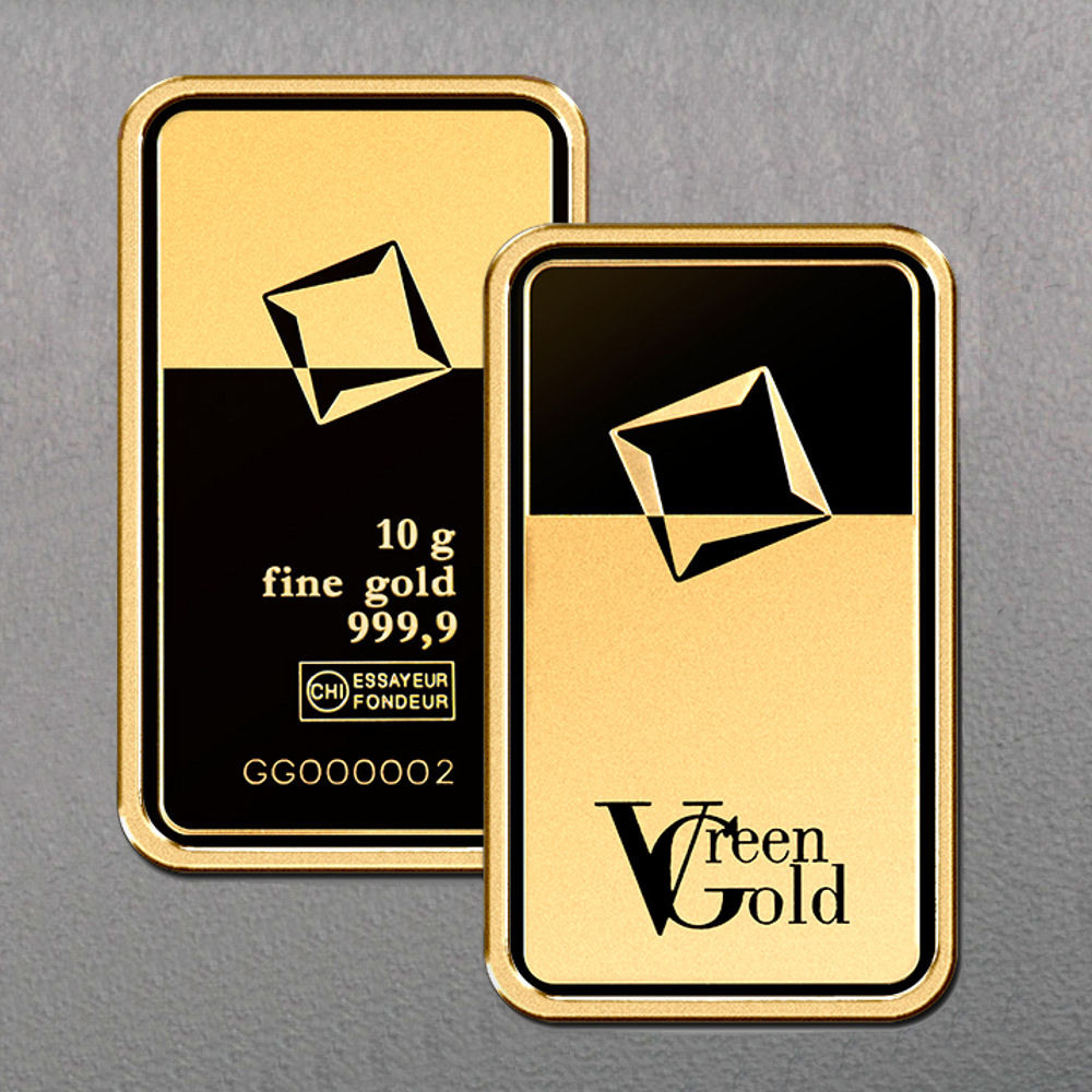 Goldbarren 10g "Green Gold" VALCAMBI (999,9 Au) - Detailansicht 2