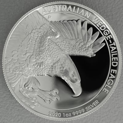 Silbermünze 1oz "Wedge-tailed Eagle" 2020 (PP/HR) (Australien) - Miniaturansicht 1