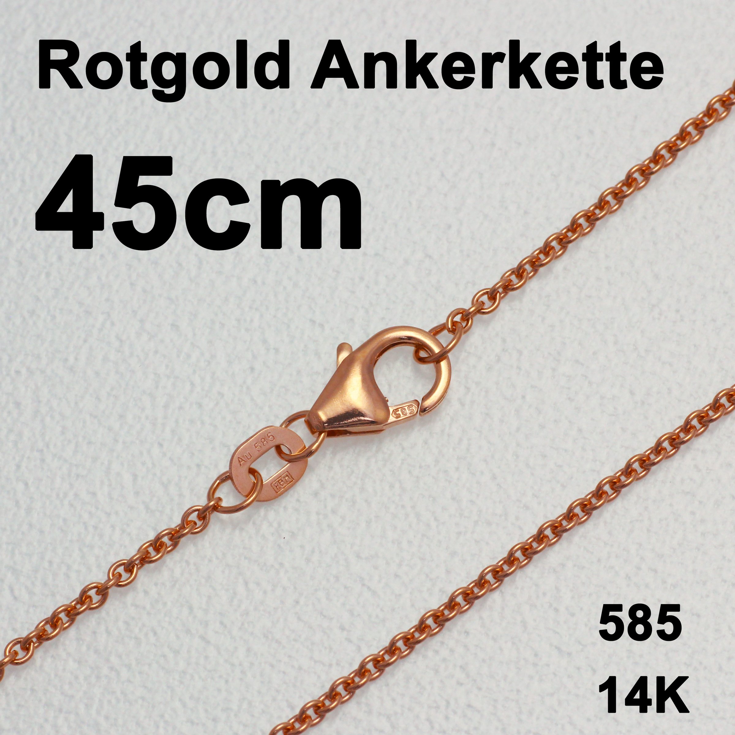 Rotgoldkette 585er/45 cm "Anker-Form" (14 kt RG) - Hauptansicht