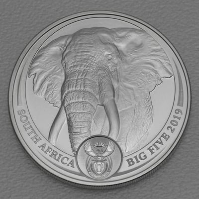 Silbermünze 1oz "Elefant" 2019 Big Five I (Südafrika) - Miniaturansicht 1