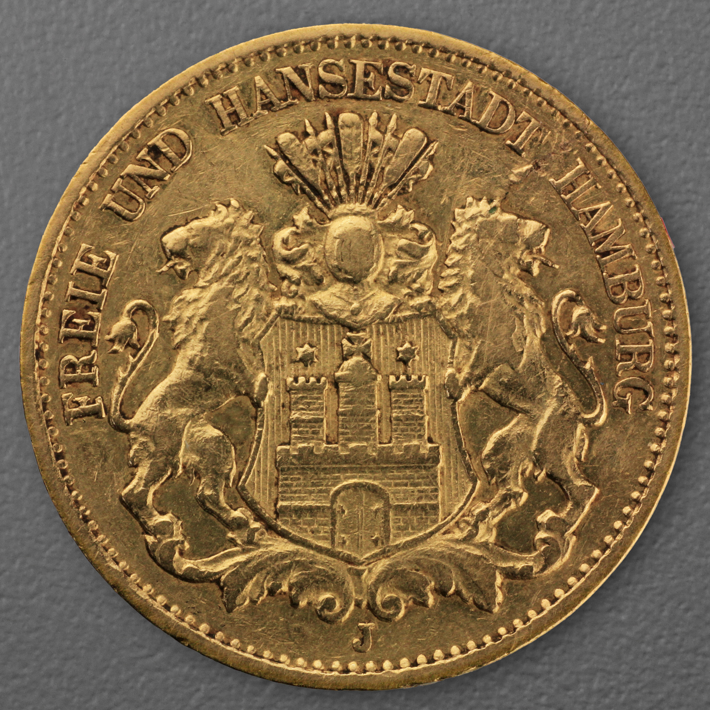 Goldmünze 10 Mark "Stadtwappen Hamburg" 1876-J J.209 (Hamburg) - Hauptansicht