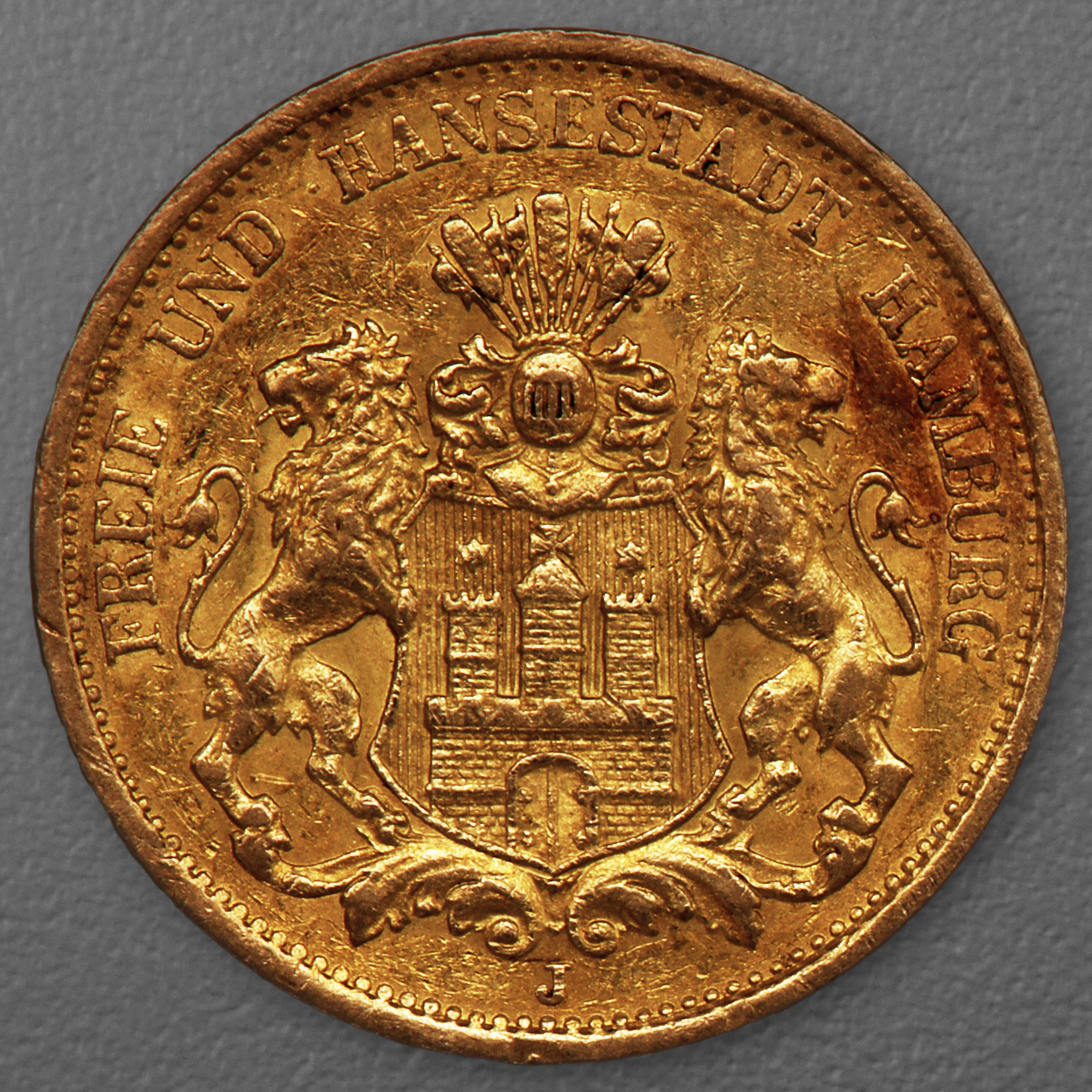 Goldmünze 20 Mark "Stadtwappen Hamburg" 1883-J J.210 (Hamburg) - Hauptansicht