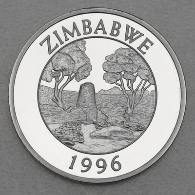 Silbermünze 1oz "Leopard" 1996 Big Five (Simbabwe) - Miniaturansicht 2