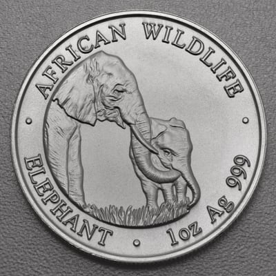 Silbermünze 1oz "Zambia Elefant" 2001 African Wildlife diff. (Sambia) - Miniaturansicht 1