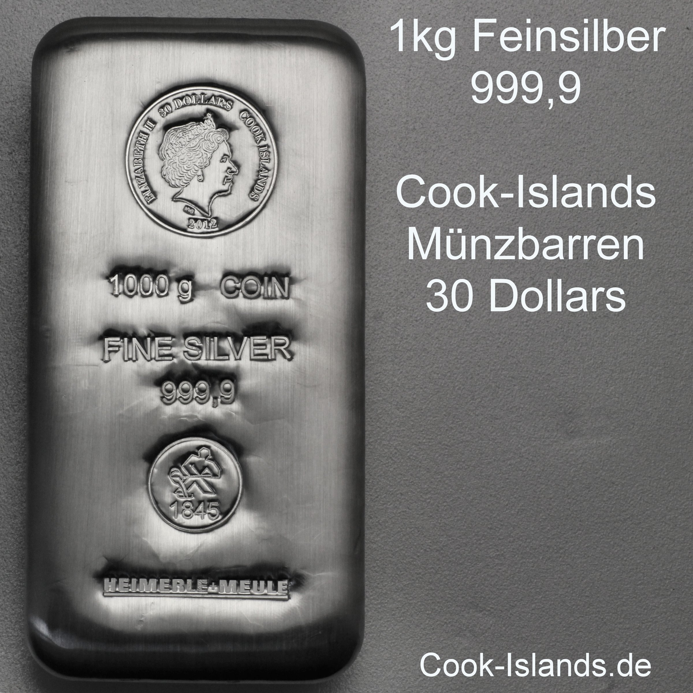 Münzbarren 1kg "H+M / Cook Islands", gegossen - Detailansicht 3