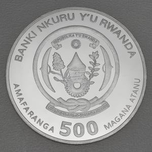Silbermünze 1oz "Nashorn" 2010 Big Five (Ruanda) - Miniaturansicht 2