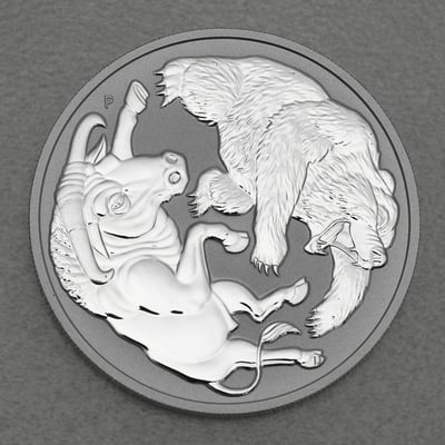 Silbermünze 1oz "Bull and Bear" 2020 (Australien) - Miniaturansicht 1