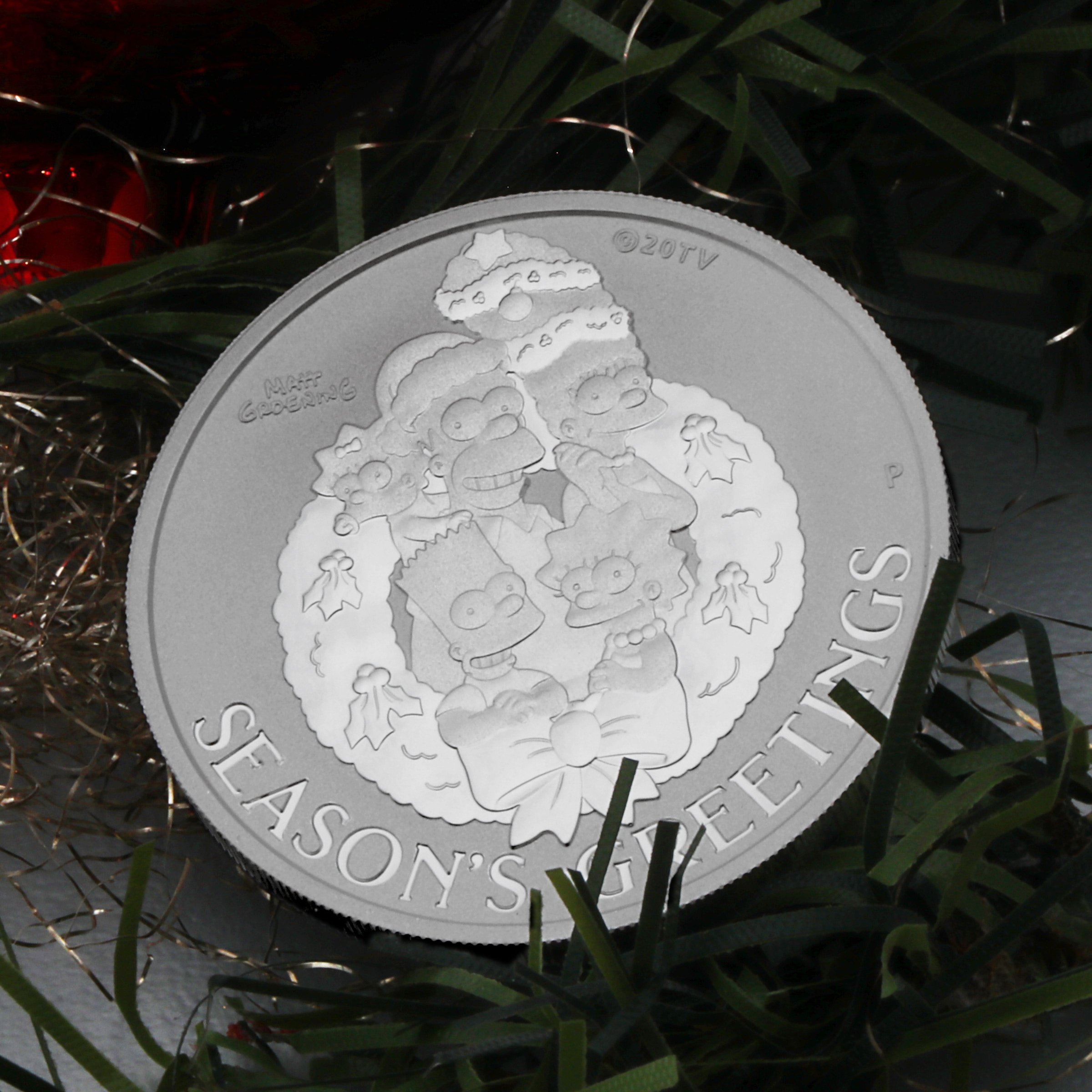 Silbermünze 1oz "Simpsons Season s Greetings" 2022 The Simpsons (Tuvalu) - Detailansicht 4