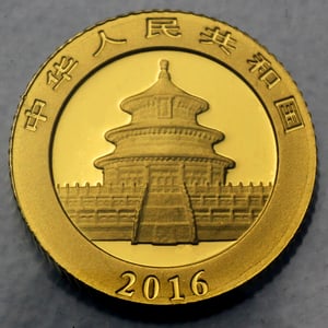 Goldmünze 1g "Panda" 2016 (China) - Miniaturansicht 2