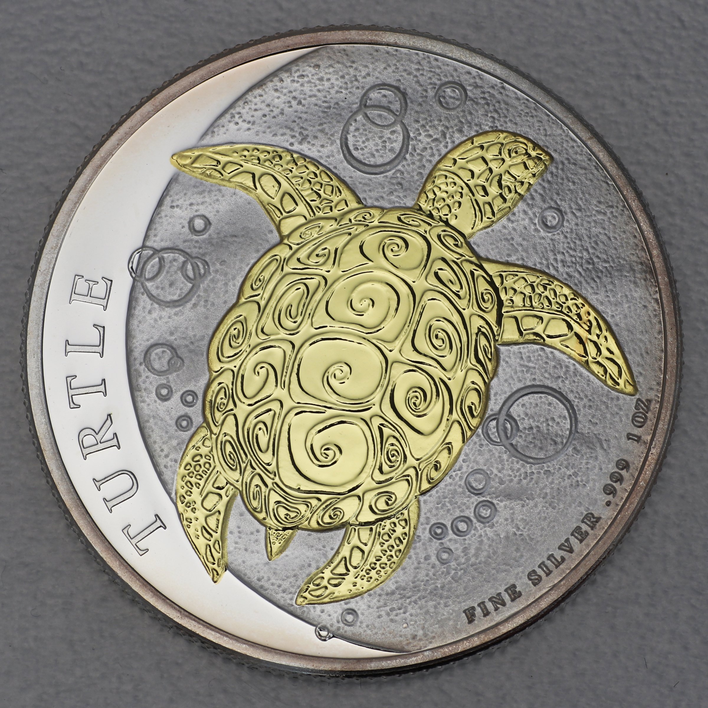 Silbermünze 1oz "Schildkröte" 2017 (vergoldet) (Niue) - Hauptansicht