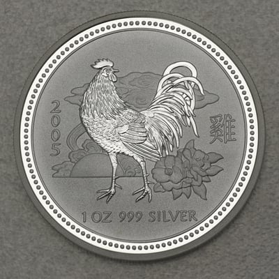 Silbermünze 1oz "Hahn" 2005 Lunar I – Year of the Rooster (Australien) - Hauptansicht